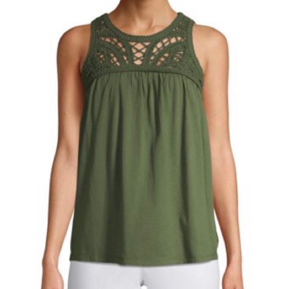 Time and Tru Tops - Time and Tru Women's Macrame Top XL